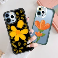 big flower cases for iphone 13 12 mini 11 pro max xs x xr 7 8 plus se 2020 2022 transparent soft tpu protection shell