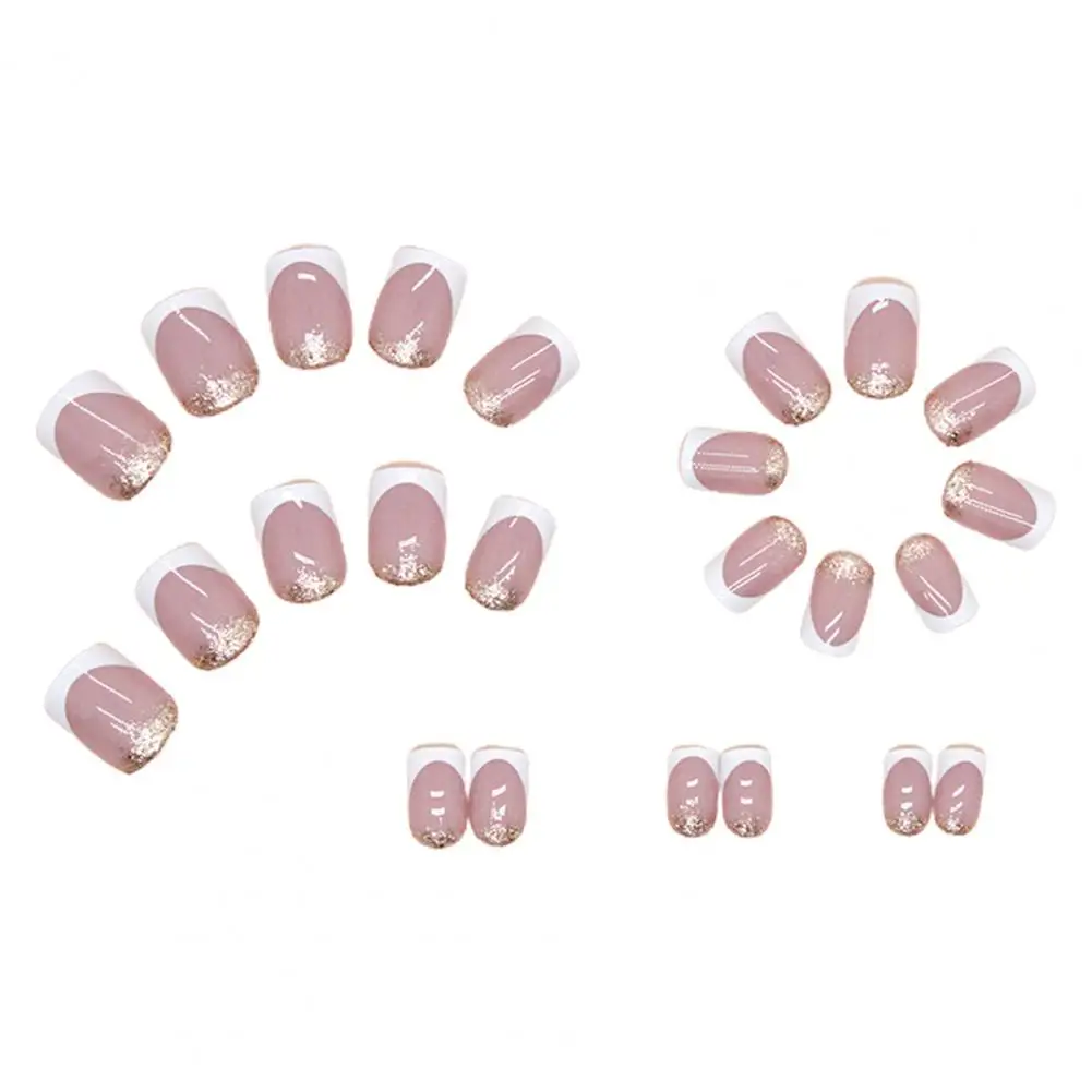 

No Odor Faux Nails Short French Style Women Girls Press on Nails Full Cover Fake Nails Manicure Supplies