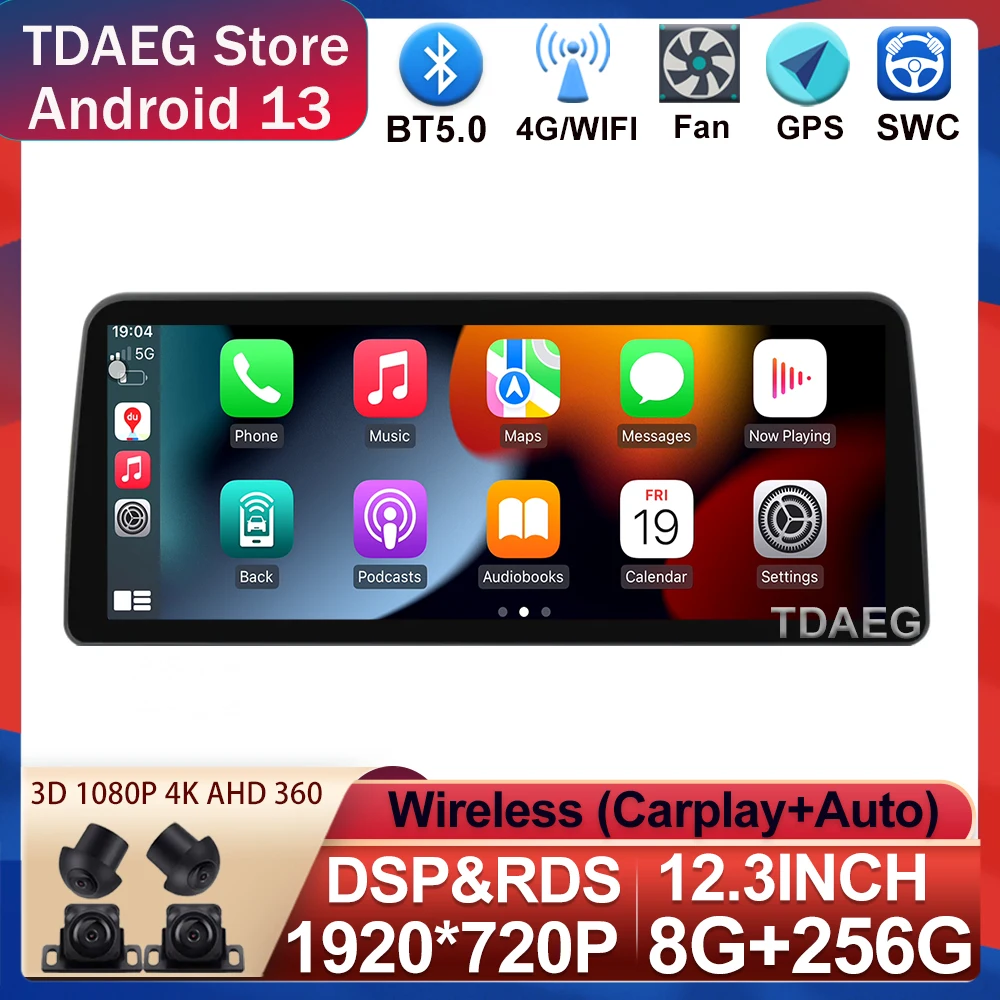 

Универсальная Автомобильная Мультимедийная система QLED, 12,3 дюйма, Android, для Volkswagen, Honda, Hyundai, Nissan