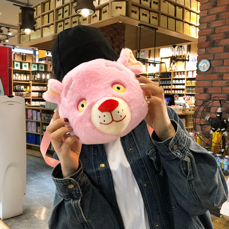 Candice guo плюшевая игрушка милая мультяшная животная розовая пантера мягкая сумка