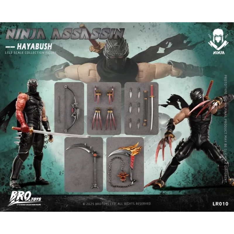 Фигурка Brotoys Ninja Assassin Ryu Hayabusa LR010, оригинальный наряд ниндзя, коллекция моделей из ПВХ, набор мечей, игрушечный дисплей, подарок (art.: 3920d3f8aca0e) - 3920d3f8aca0e