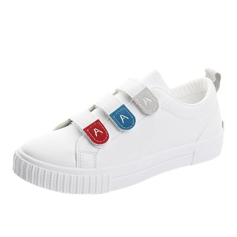 

Spring And Autumn New Autumn Casual Leather Wild Magic Stickers Flat White Shoes Student Canvas Shoes Women