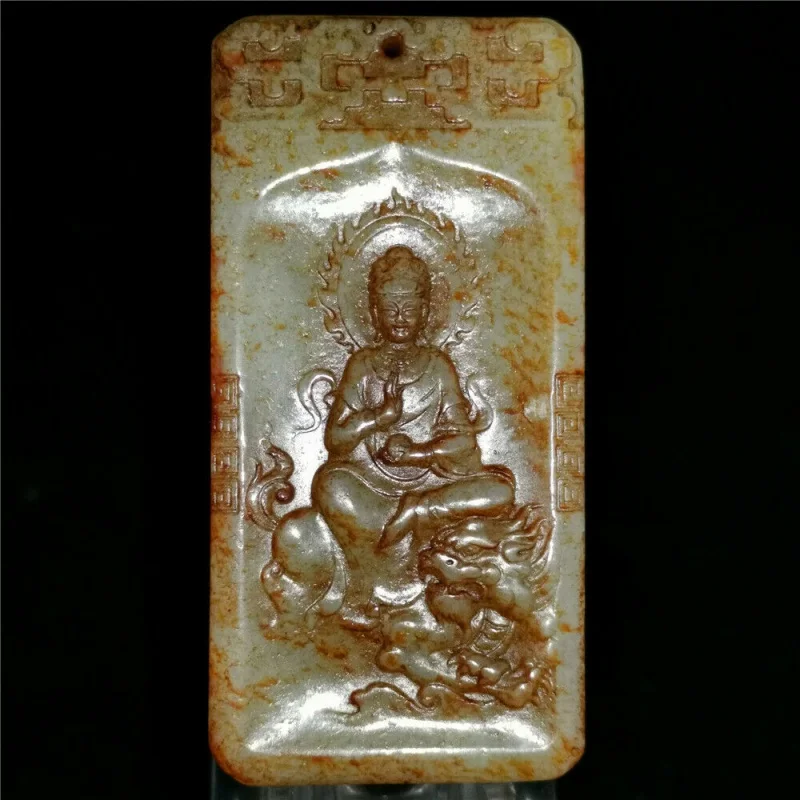 

Китайский нефритовый нефрит Hetian, ручная работа, кулон, ожерелье, статуя Bodhisattva AAA