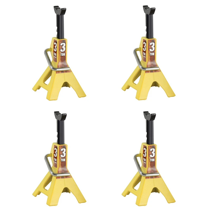 

4X 3 Ton Scale Jack Model Axle Stand Lift Toys Heavy Duty Support Vehicle Floor Ratchet For TRX4 D90 CC01 RC Yellow