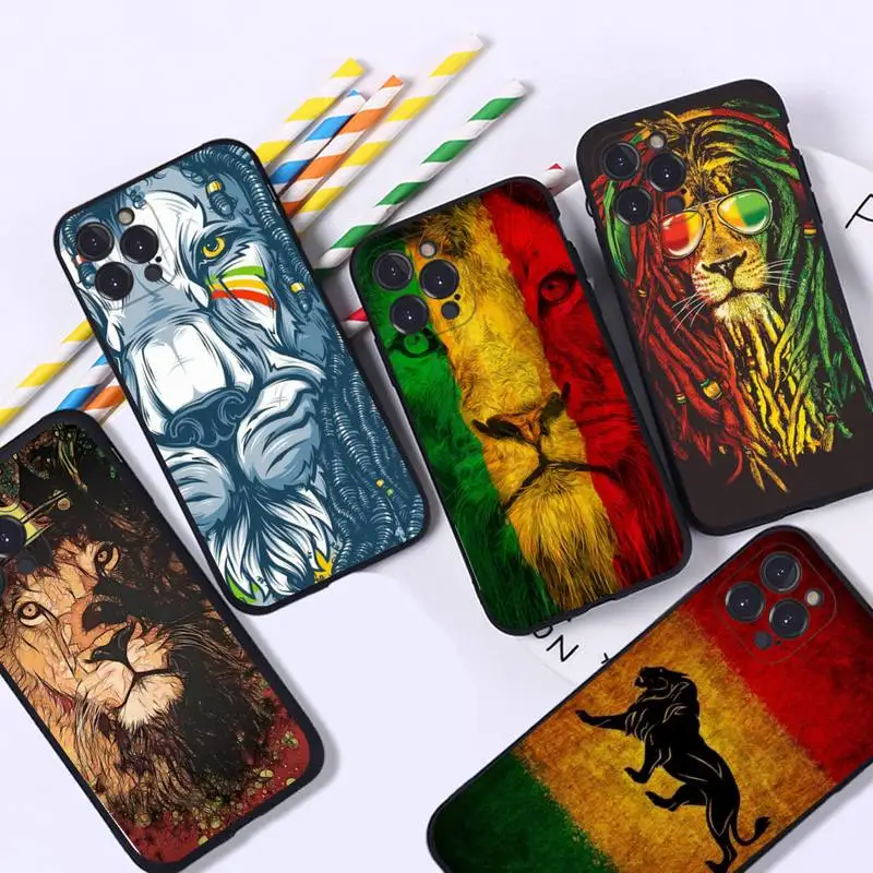 

Rasta Lion Reggae Bob Marleys Phone Case Silicone Soft for iphone 14 13 12 11 Pro Mini XS MAX 8 7 6 Plus X XS XR Cover