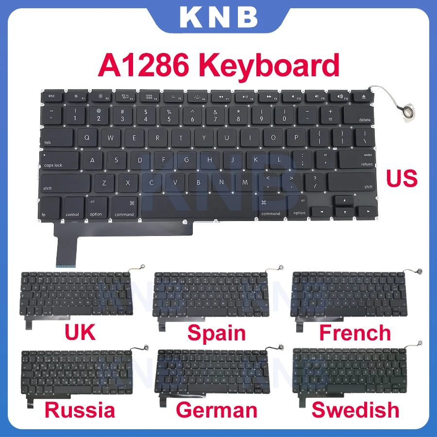 Клавиатура A1286 для Macbook Pro 15 дюймов сменная клавиатура с поддержкой США
