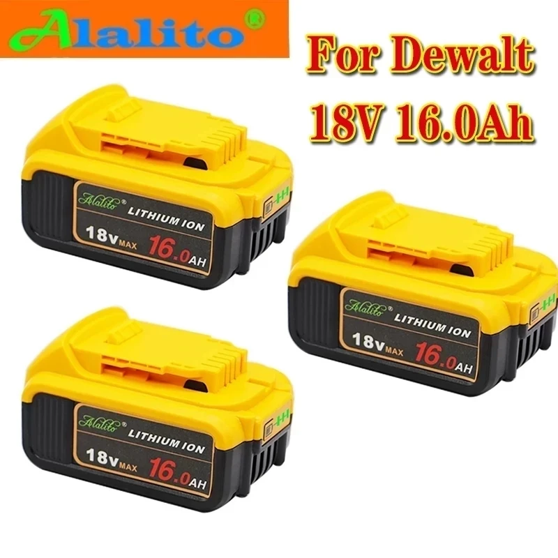 

3PCS 18V 16.0Ah MAX XR Battery power tool Replacement for DeWalt DCB184 DCB181 DCB182 DCB200 20V 16A 18Volt 18 v Battery