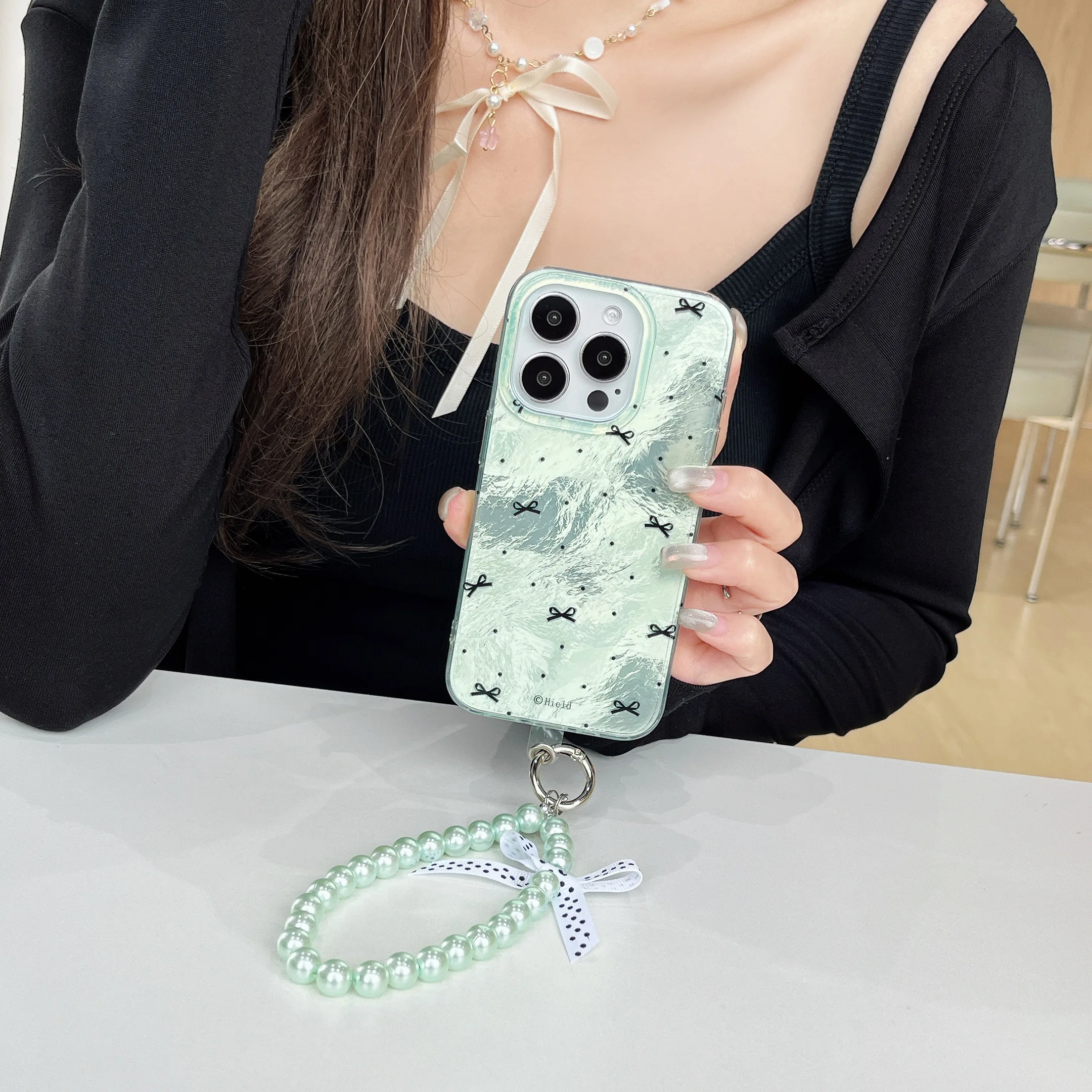 Чехол для телефона в Корейском стиле с изображением мятной бумаги бусинами и