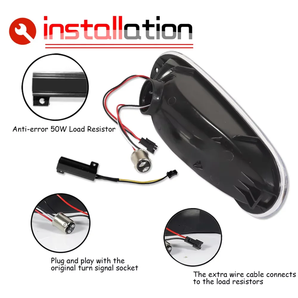 Янтарные динамические светодиодные передние указатели поворота автомобиля с