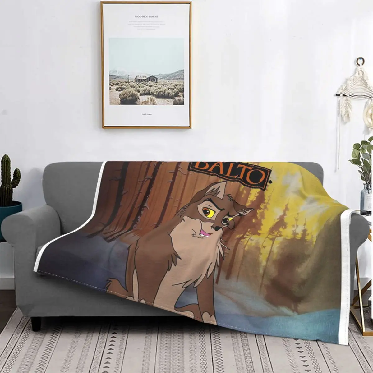 

Balto In The wilderland-Manta a cuadros para cama, manta con capucha para sofá y cama, ropa de cama y fundas
