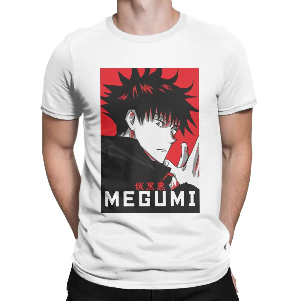 

Jujutsu Kaisen Megumi manga gift t shirt for men anime Humorous Tees Short Sleeve Round Collar T-Shirt Cotton 4XL 5XL Tops