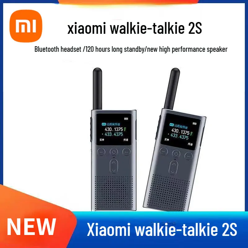 

2023 Xiaomi Walkie Talkie 2S 1,77 "цветной экран 4 Вт Мощность 120 часа в режиме ожидания Двойной режим 5 км Расстояние вызова IP54 наружный Интерком