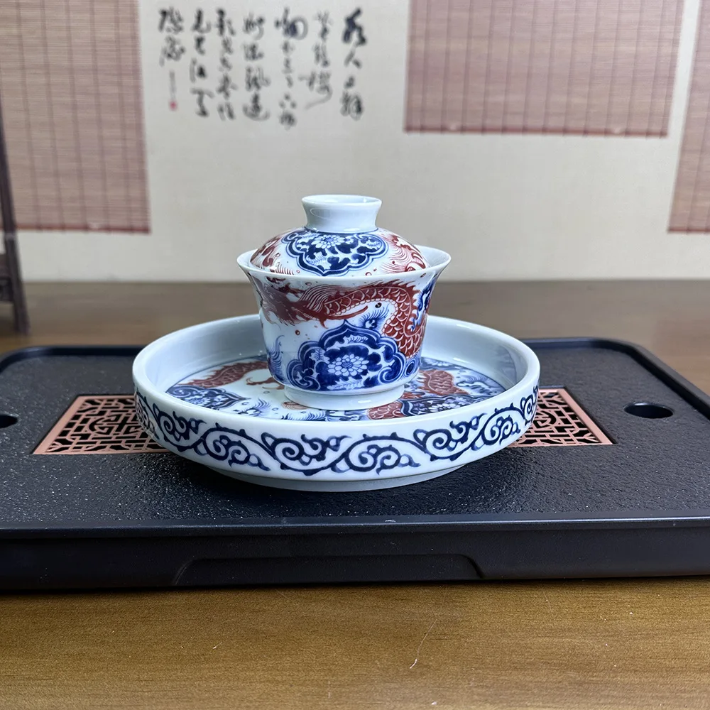 Ручной работы с синим и белым цветком HAILANG красным узором высококачественный