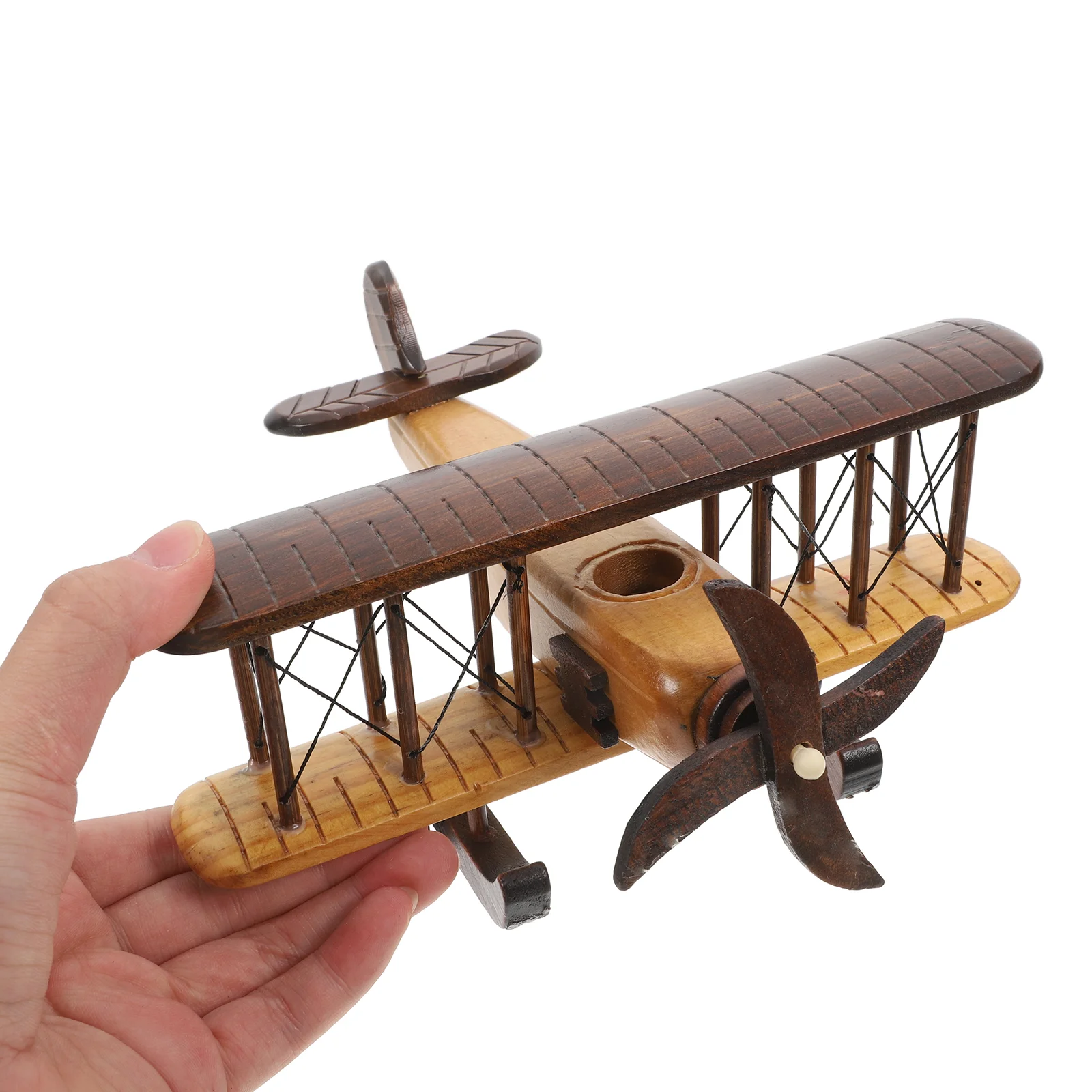 Ретро деревянный самолет ремесло модель самолета настольный реквизит для