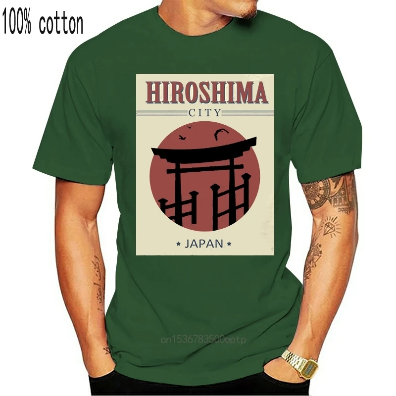 Лето 2019 модная популярная футболка с японским дизайном города хирошима забавный