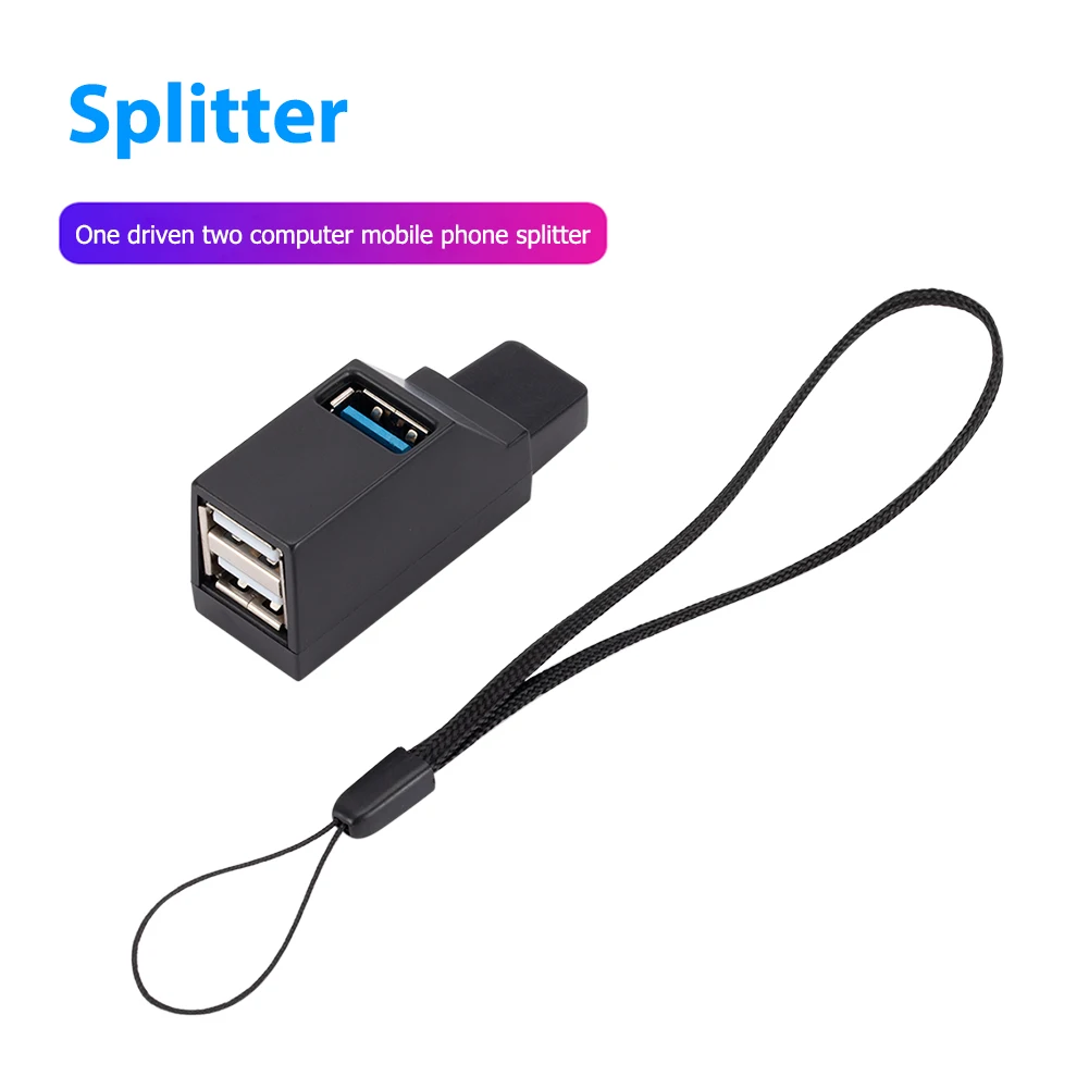 

USB-концентратор Mini USB 3,0, удлинитель, высокая скорость передачи данных, разветвитель 3 порта для ПК, мобильный телефон, ноутбуков