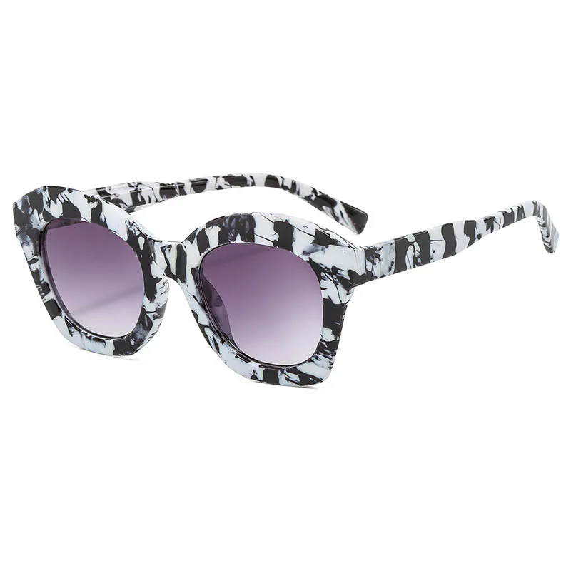 

New Cat Eyes Women Sunglasses Females Fashion Printing Big Frames Sun Glasses High Quality Square Shade Eyewear UV400