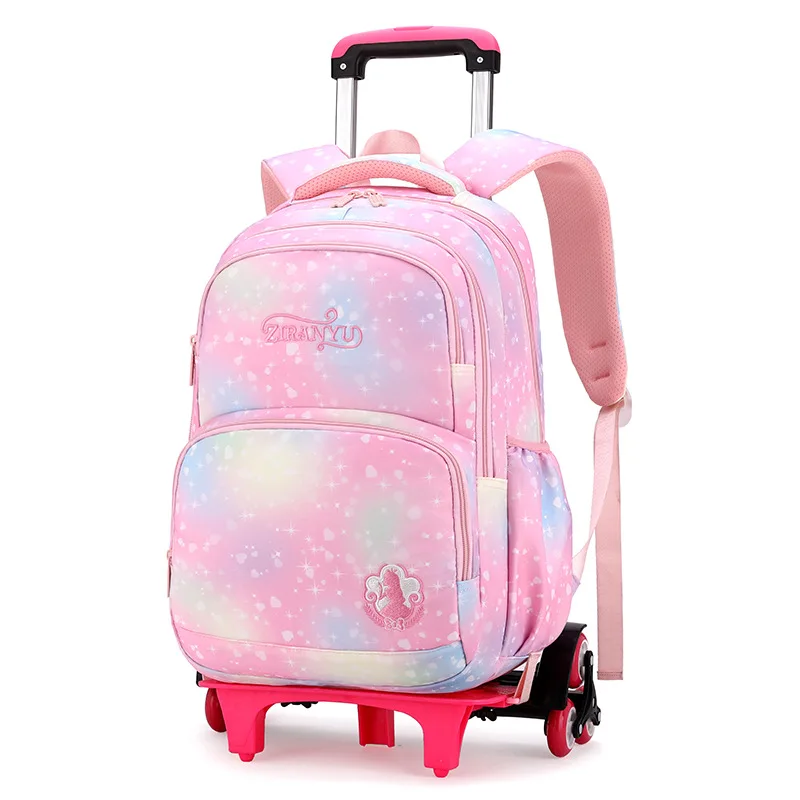 Trolley Children school bags for Girls wheel Detachable Backpack Kids travel luggage book bag Schoolbag Mochilas Escolares