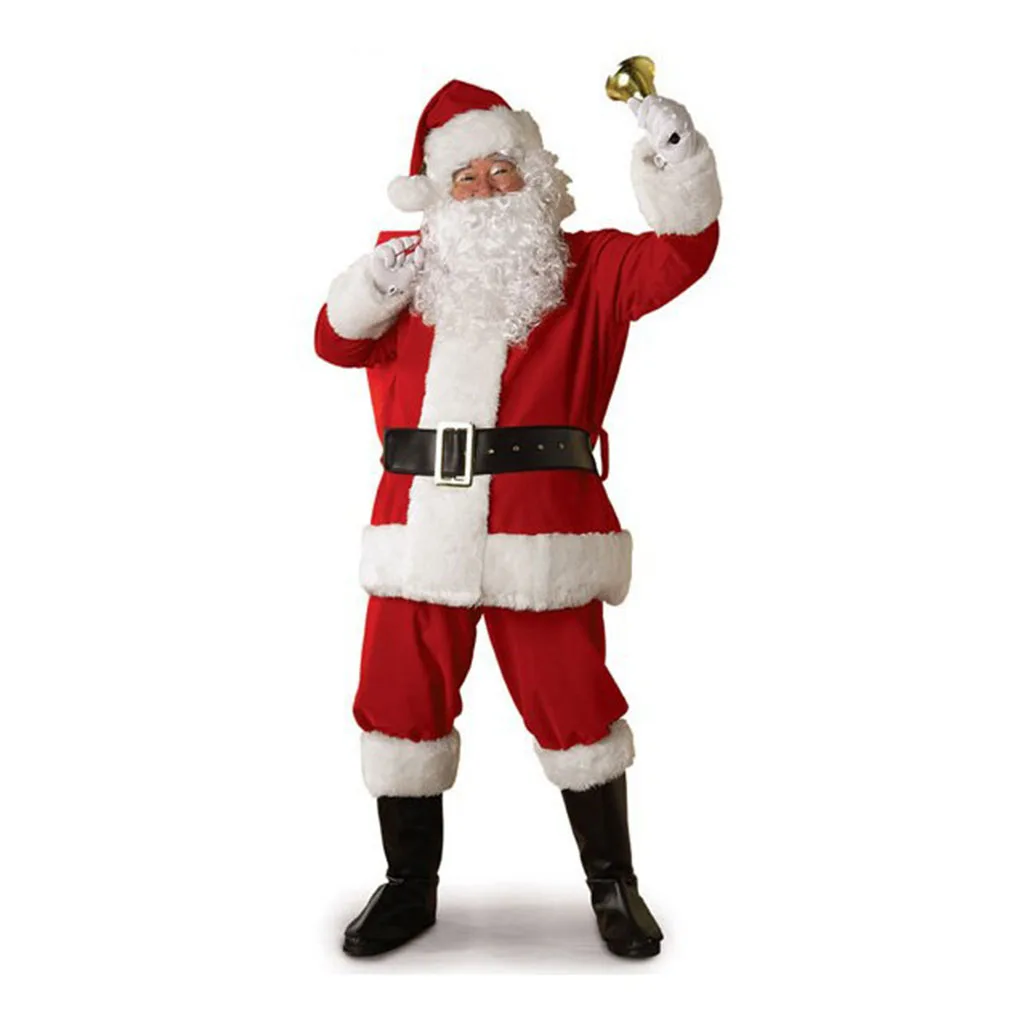 

2022 костюм Санта Клауса для косплея, папа в костюме, одежда, наряд на Рождество мужчин, пять палочек/Лот, костюм для теплых взрослых