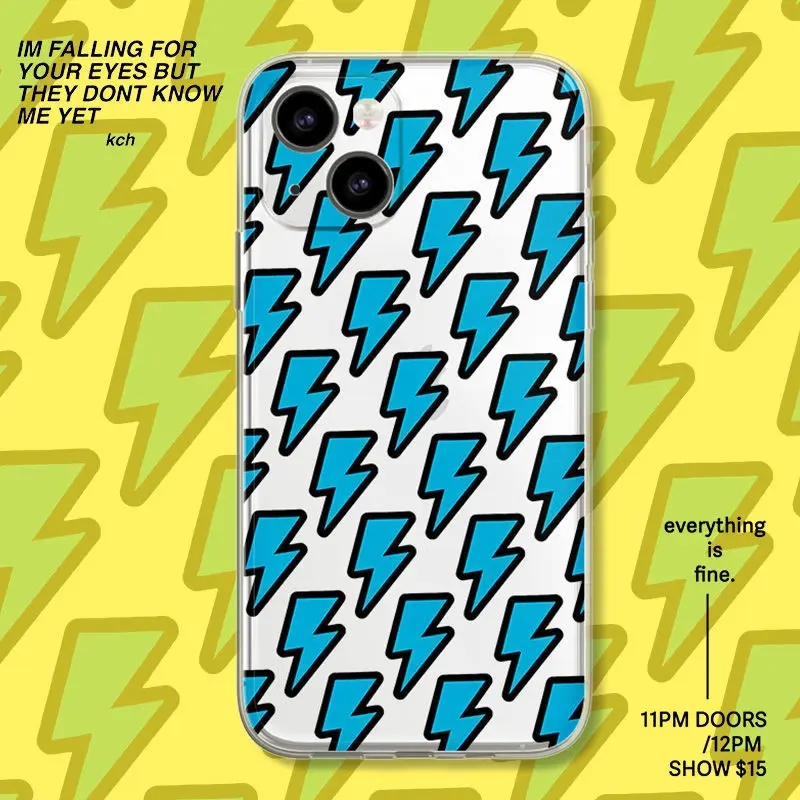 

Pop Blue Lightning Silicone All-Inclusive Shockproof Phone Case For iPhone7 8 Plus X XR XS 11 12 13 Pro Max