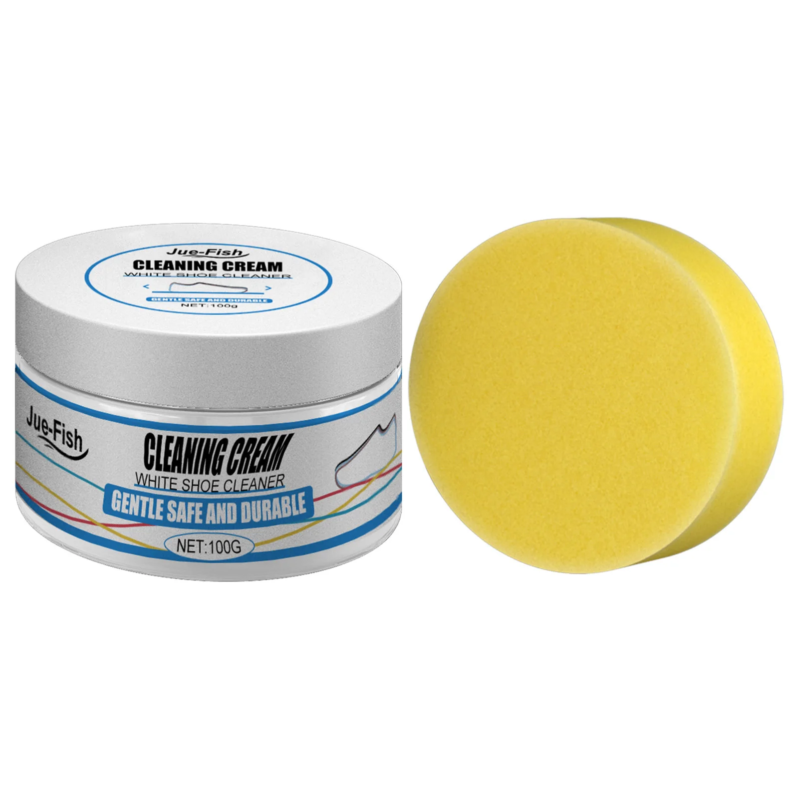 

White Shoe Cleaning Cream Magic Shoes Stain Remover Cream Shoe Cream With Sponge Powerful Effect Convenient Shoe Cleaning Tool