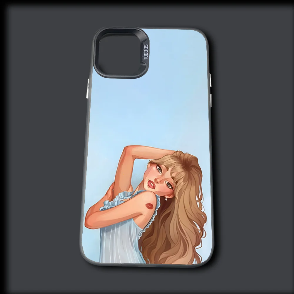 Singer S-Sabrina C-Carpenter Phone Case For iPhone 16 15 14 13 12 11 Mini Pro MAX Gray Drop Matte Shockproof Soft Cover