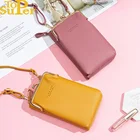 Женская сумка для телефона, однотонная сумка через плечо, сумка для мобильного телефона, модная повседневная сумка с держателем для карт, мини летняя сумка для женщин, кошелек