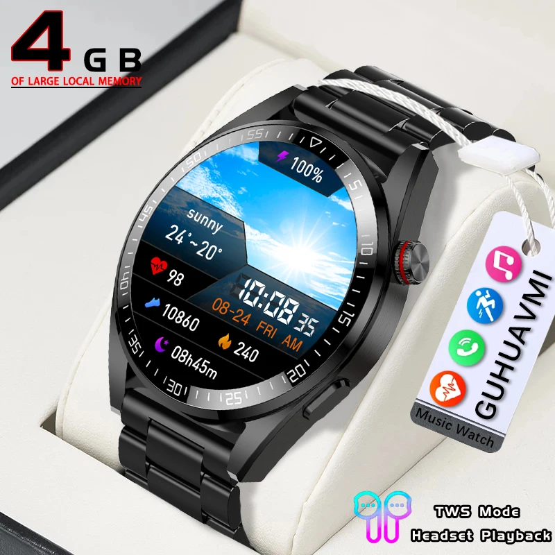 

2023 New 1.43 inch AMOLED Screen Smart Watch Always Display The Al voice Bluetooth Call Watches 4GB Local Music Men Smartwatches