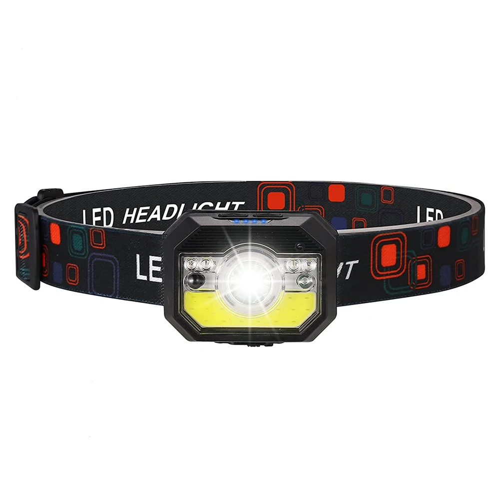 

Super Bright Waterproof LED Headlamp USB Rechargeable Sensor 1500LM Headlights Head-mounted Flashlight Torch Light for Running