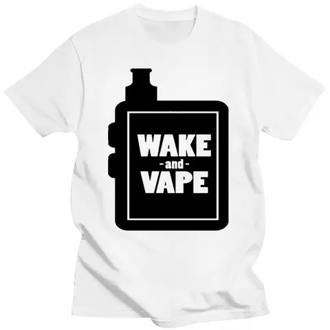 Новое поступление 2021, мужские футболки Wake and Vape для испарителя, повседневные футболки для мальчиков, топы, скидки, мужские летние футболки