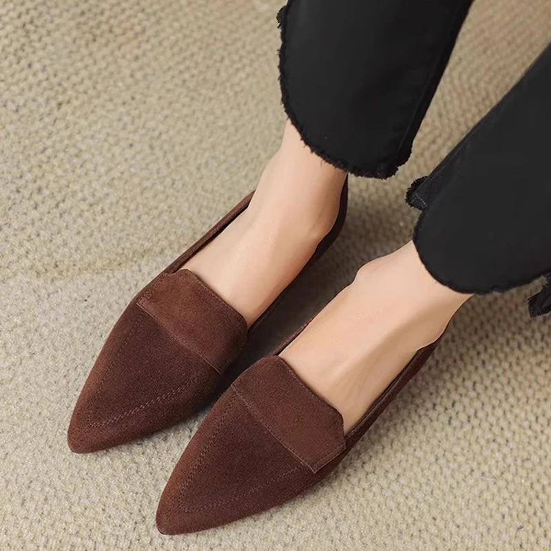 Элегантные женские туфли на высоком каблуке замшевые сексуальные лоферы с