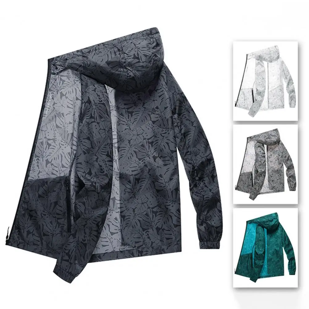 

Модная уличная Солнцезащитная куртка, Влагоотводящая Водонепроницаемая уличная Солнцезащитная куртка, Мужская Летняя велосипедная куртка с капюшоном