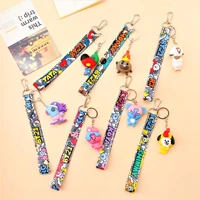 kawaii bts bangtan boys keychain cartoon anime doll key ring accessories pendant mobile phone bag ornaments jewelry womem gifts