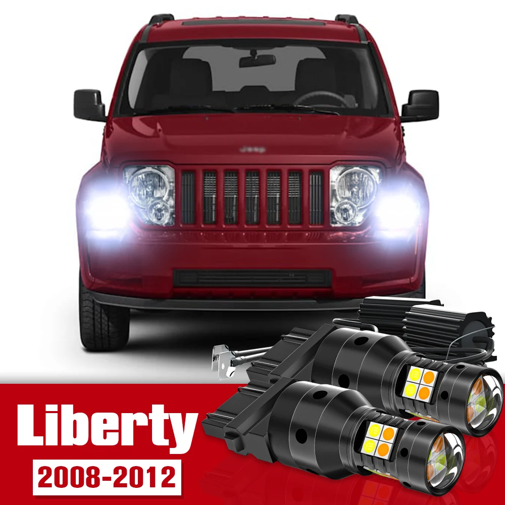 

2pcs Dual Mode Turn Signal+Daytime Running Light Accessories LED DRL For Jeep Liberty KK 2008-2012 2009 2010 2011