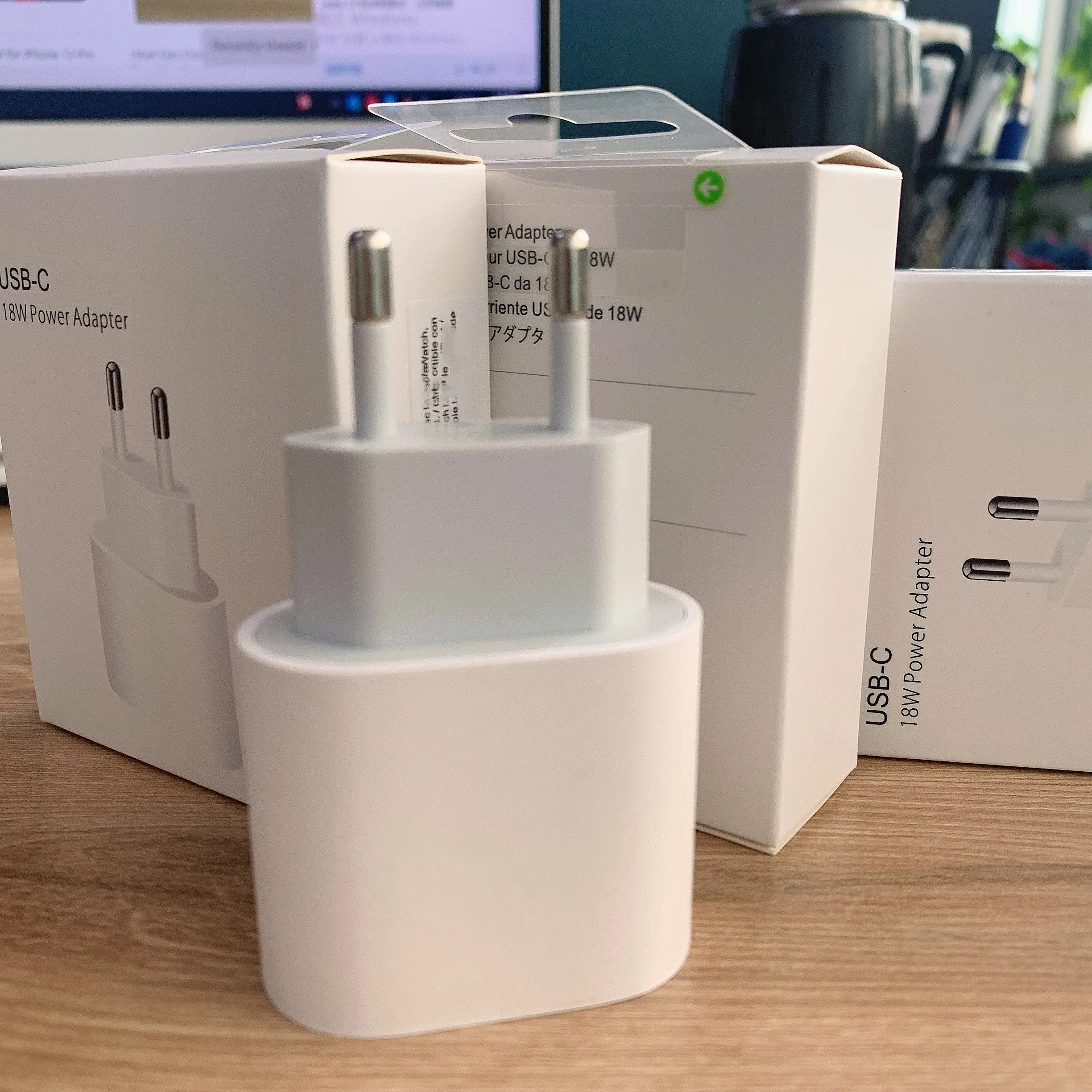 

10pcs/lot 18w PD Charger Fast Charging Original EU US Plug For IPhone 13 12 11 pro max With Retail Packaging