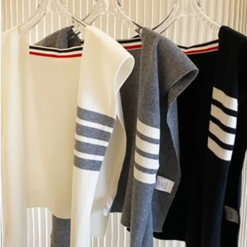 

TB Thom Knitted Wool Shawl Fashion Brand Design Casual Men Women Shawl Y2k Streetwear Summer Shawl Clothes Decorate