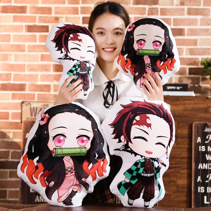 Фото Kamado Tanjirou Nezuko плюшевая подушка аниме Demon Slayer Dakimakura Kimetsu No Yaiba пледы подушка Kawaii кукла подушка для тела №3