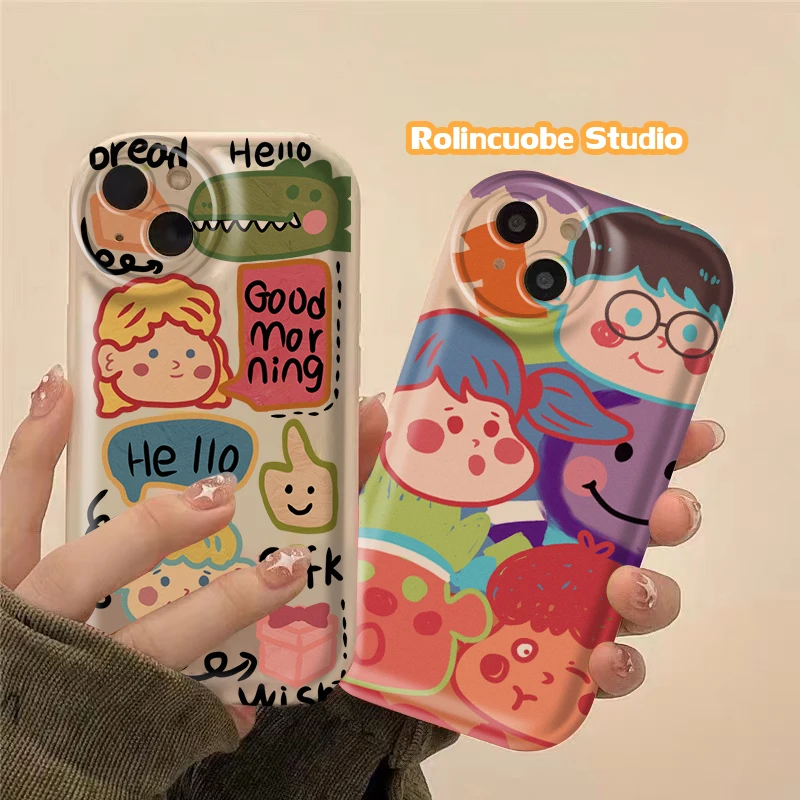 

Европейские и американские ретро милые граффити для Apple13promaxAir подушка для телефона CaseiPhone13New11Anti-Shock7/8pluscartoon 12godдес-x