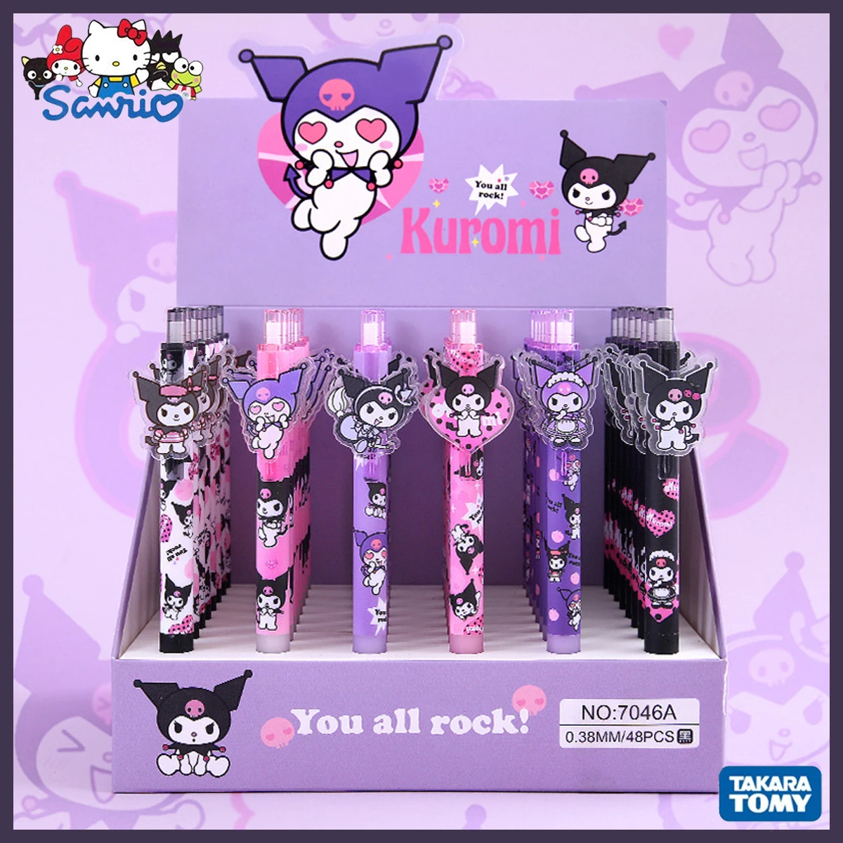 

48 шт. Sanrio Kawaii Kuromi набор гелевых ручек Школа Офис 0,5 мм чернила нейтральная ручка автограф Шариковая ручка Канцтовары подарок