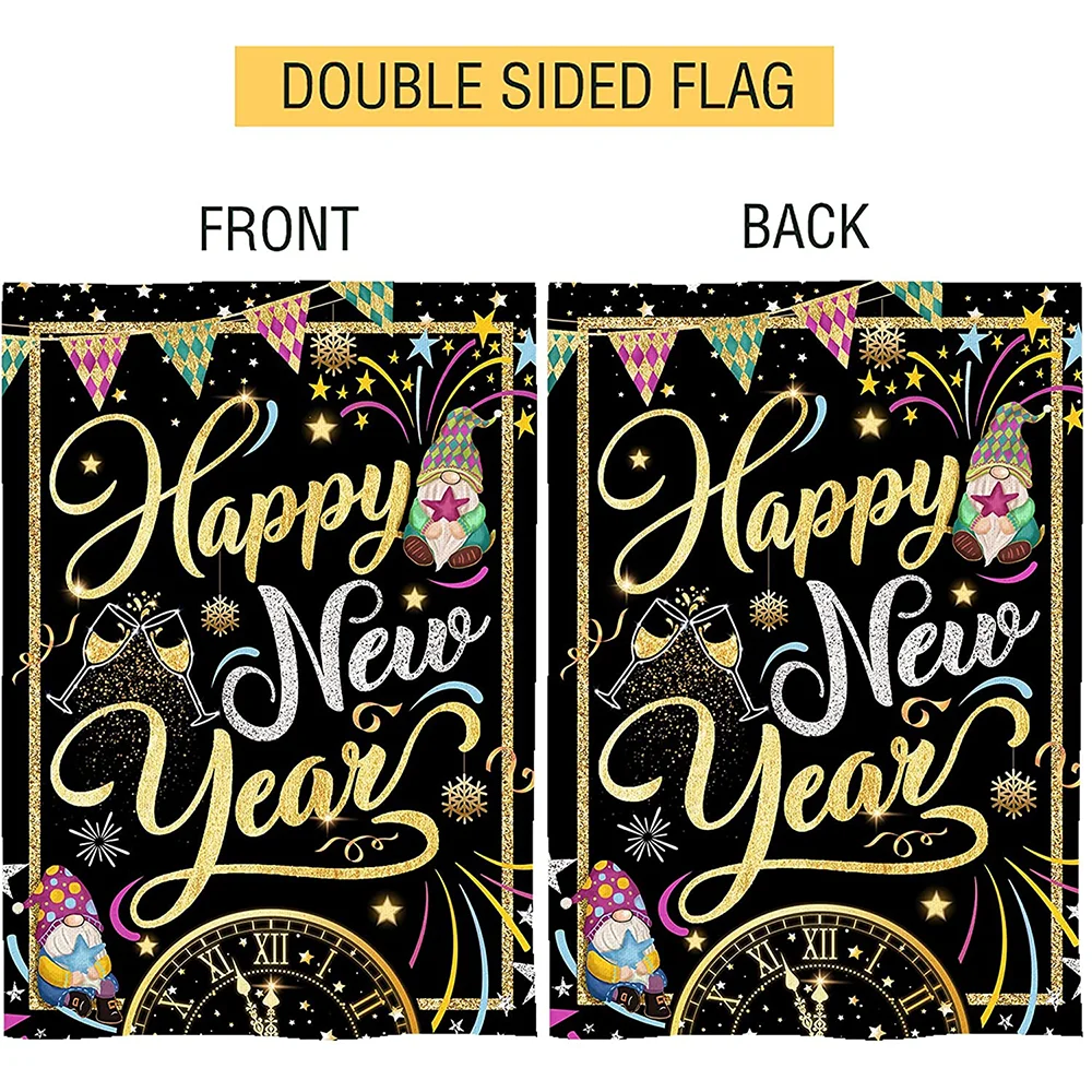 

Happy New Year Garden Flag Double Sided Firework Celebration Banners Garden Banner Home Decoration Outdoor Supplies 30 * 45cm