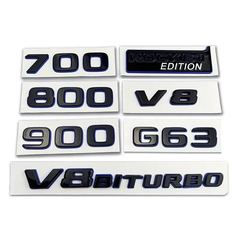 ABS Car Body Side Sticker Rear Emblem Decals for Mercedes Benz V8 700 800 850 900 ROCKET EDITION BITURBO G63
