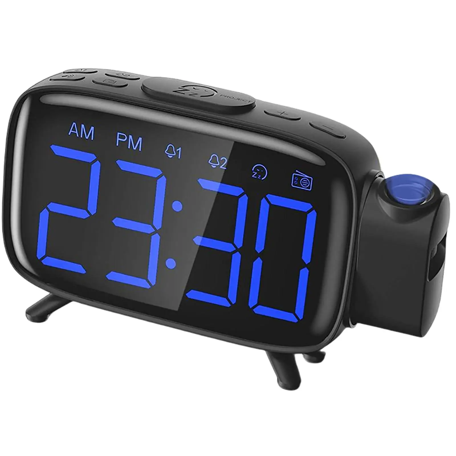 

Цифровой будильник с двумя часами с проекцией FM-радио зеркальный светодиодный дисплей