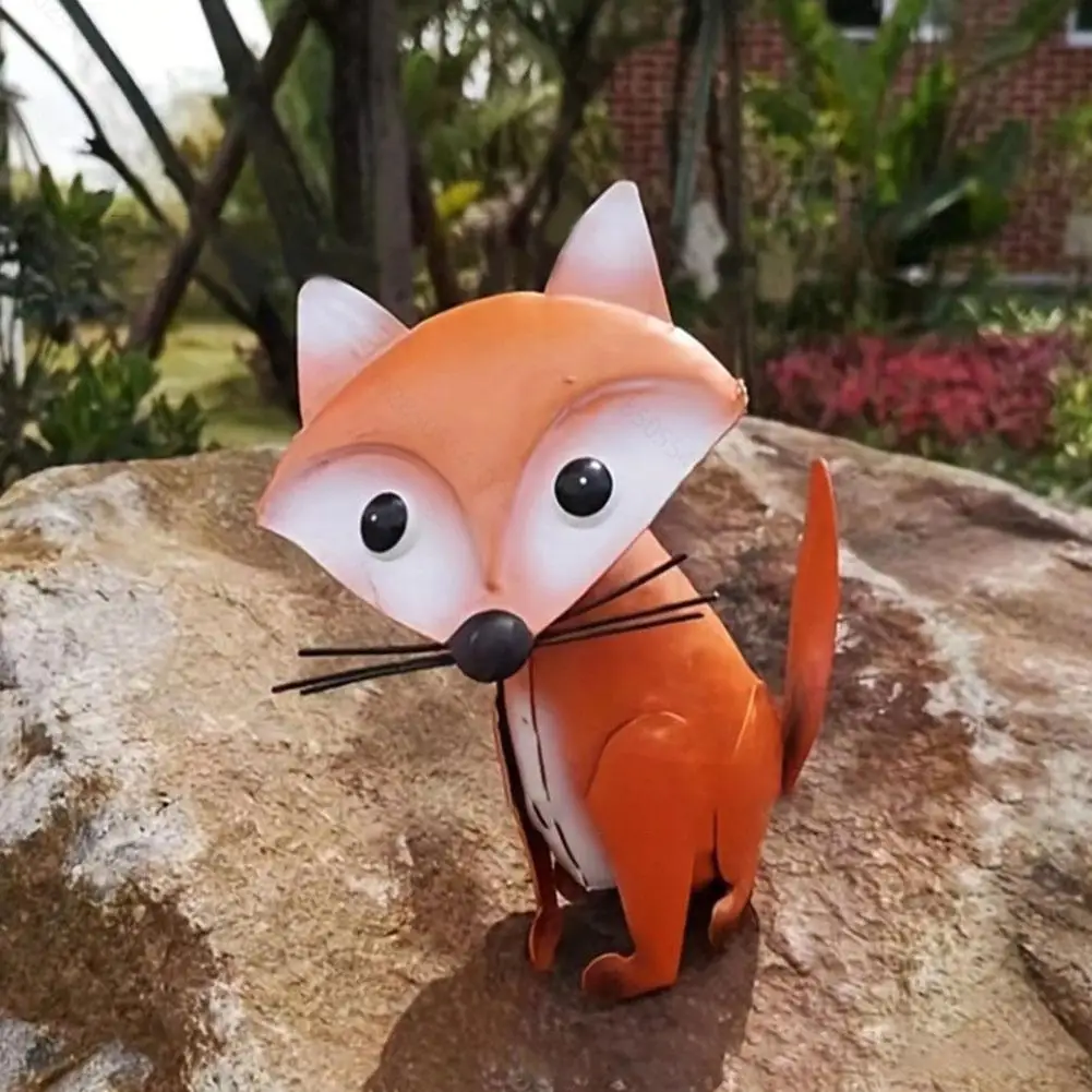 

Garden Decorative Animal Metal Crafts Cute Fox Rabbit Metalwork Home Outdoor Patio Garden Ornaments Accessories Owl Decorat W5B7