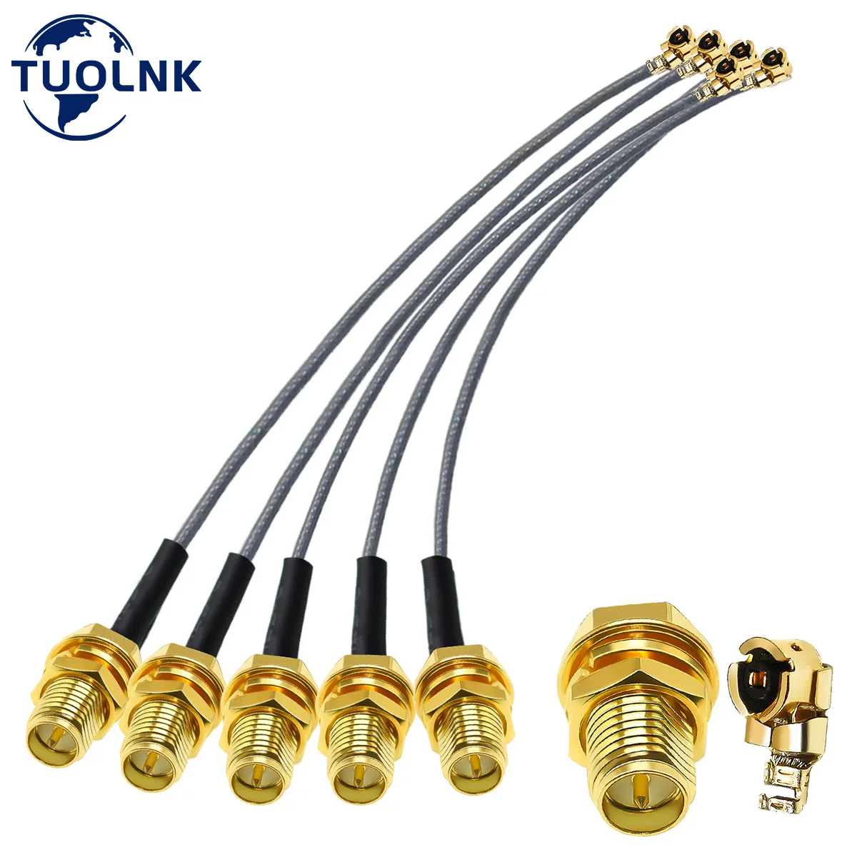 5 шт. удлинительный кабель IPX к RPSMA RP-SMA женский IPEX UFL RF WiFi косичка серый 1 13 мм