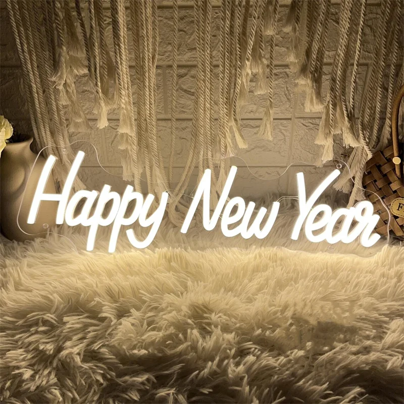 Неоновая вывеска с Новым годом персонализированная светодиодная неоновая для
