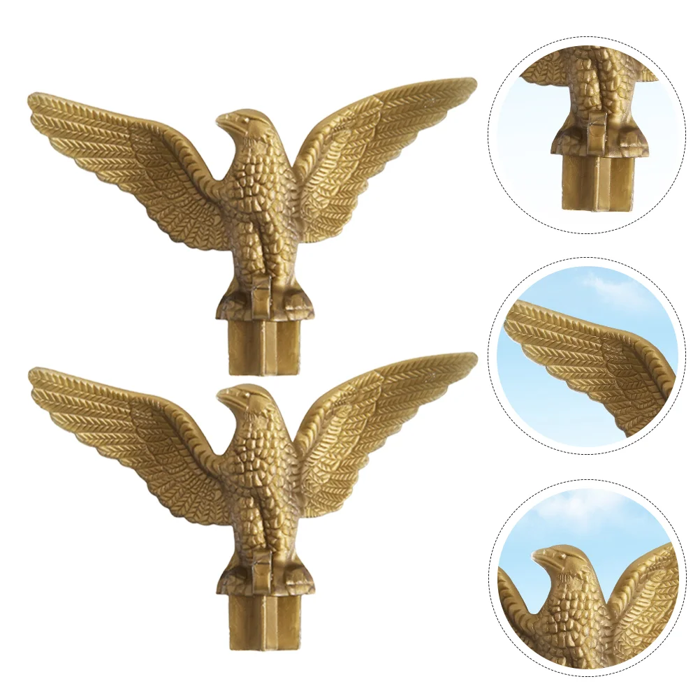 

4 Pcs Outdoor Decorations Plastic Flag Pole Topper Metal Supplies Flagpole Ends Head Aluminum Alloy Eagle