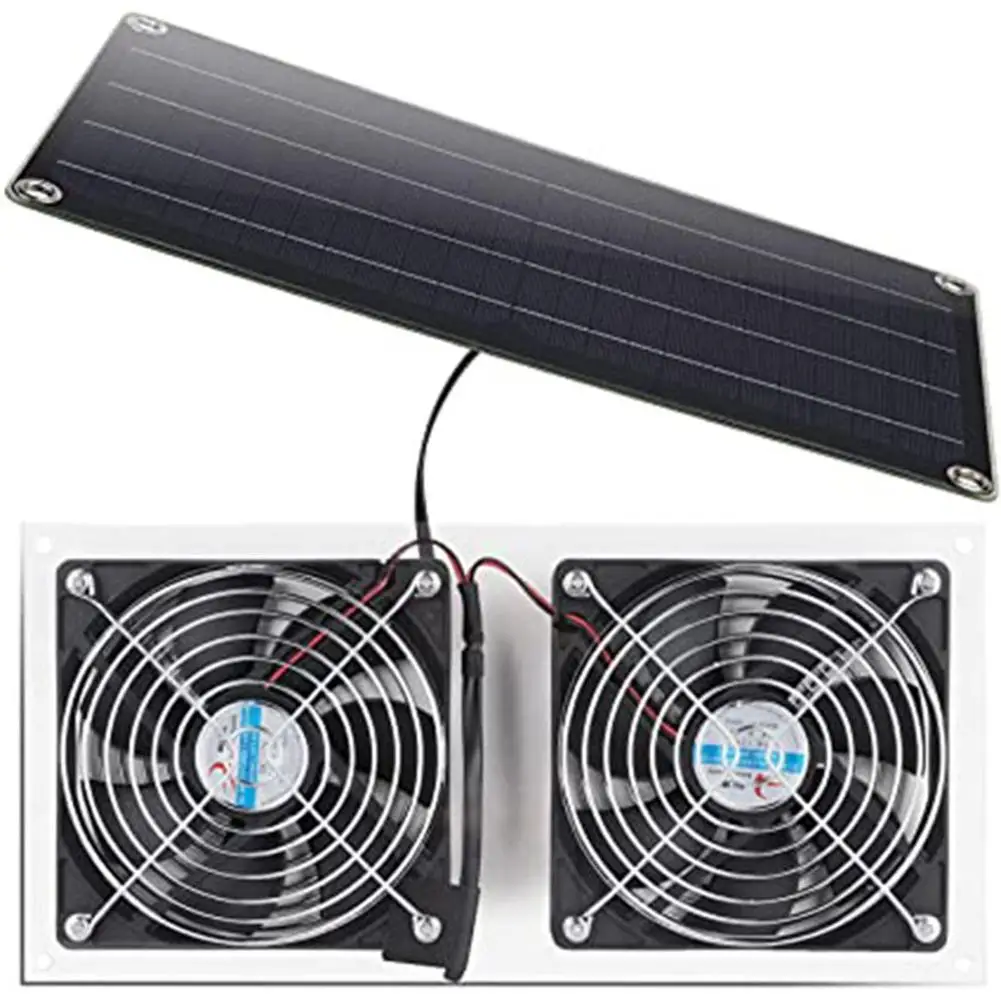 Solar Panel Fan Kit 10w 6v Weatherproof Solar Fan for Chicken Coop Greenhouse Shed Pets House Window Exhaust