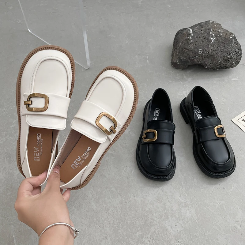 

Белые женские лоферы Лолита, Туфли Мэри Джейн для девочек, японская школьная форма Jk, качественная обувь из искусственной кожи на платформе ...