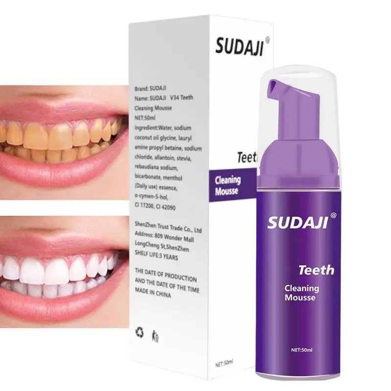 

Teeth Whiting Foam Toothpaste Deep Cleaning Foam Tooth Paste 50ml Teeth Cleansing Mousse Easy To Use Teeth Whitener Foam