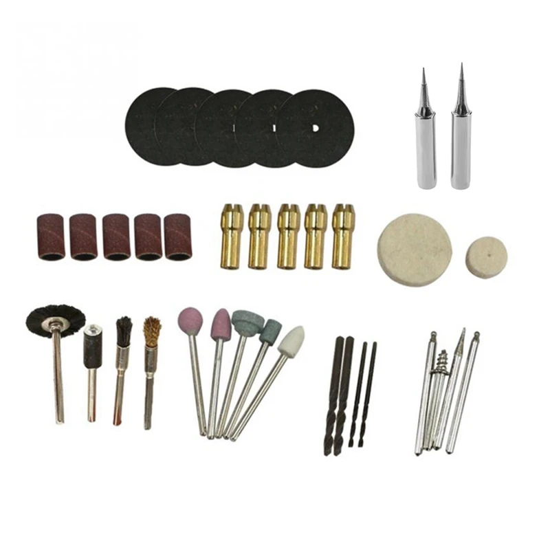 

2X Soldering Head Soldering Iron 900M-T-I0.4Mm OD & 34Pcs Chuck Polishing Shaft Wheel Electric Cut Off Wheel Sand Paper